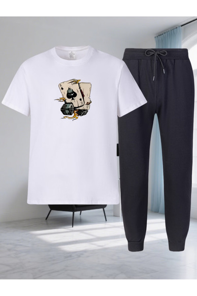 Rayan & Hoor Style Σετ φούτερ με στάμπα και μπλουζάκι στο κάτω μέρος