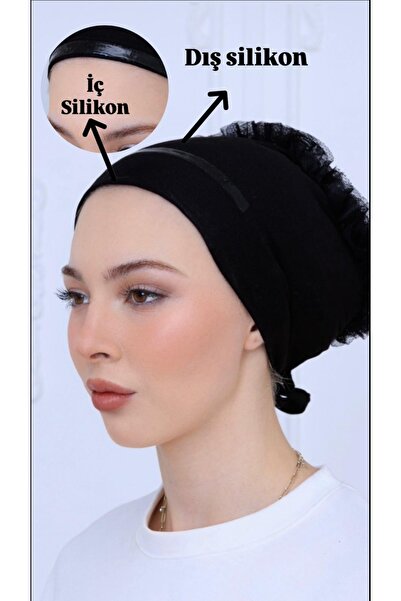Modamelita Çift silikonlu kaymayan ve başörtü kaydırmayan sabitleyici geniş b...