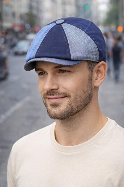 PaminBags Aksesuar Keten Parçalı Patchwork Beckham PeakyBlinders Kasket Şapka