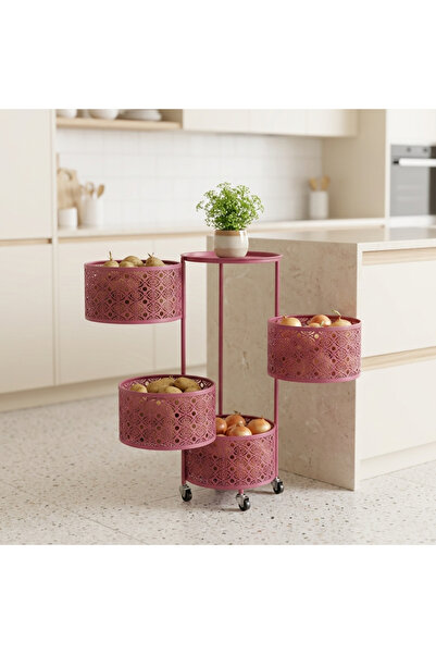 ayyıldız dekor organizasyon ekipmanları imalat Pop Fuşya Metal Açılır 4 Sepet...