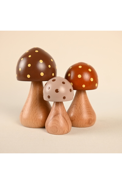 Zyt Tasarım Doğal Ahşap Mantar Süs Mantar Şans Mantarı Dekor Uğurlu