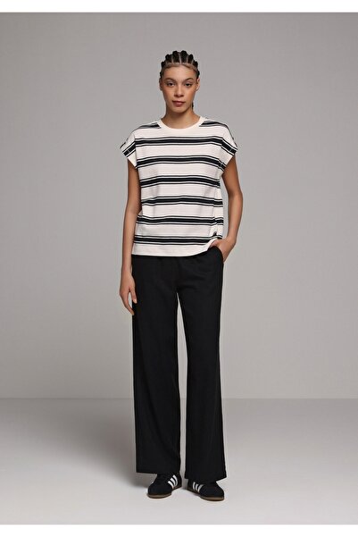 Colin's Regular Fit High Waist Wide Leg Women's Black Trousers