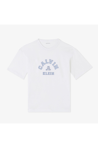 Calvin Klein Varsity Graphic Çocuk Beyaz T-Shirt