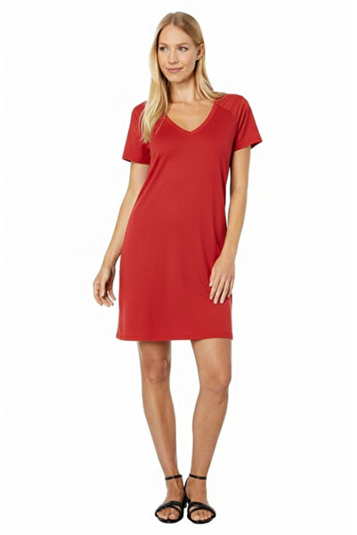 arakan Women's V-Neck Short Sleeve Basic Dress – Comfortable Casual Loose Mod...