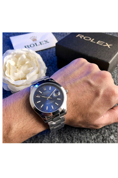 LAOBAN ساعة يد من الفولاذ المقاوم للصدأ بمينا أزرق – تصميم أنيق وفاخر