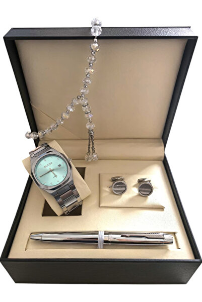 CRATER A luxurious men's set consisting of a stainless steel watch with date ...