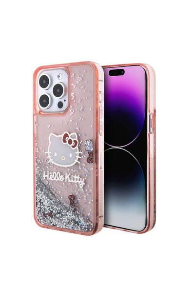 Hello Kitty iPhone 15 Pro Max Uyumlu Kılıf Orjinal Lisanslı İkonik Sıvılı Gli...