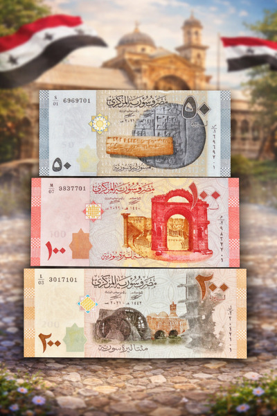 emir koleksiyon coin & paper collection Suriye 2019-2021 Yılı 50-100-200 Poun...