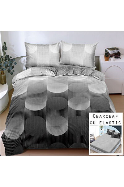 Patul Lenjerie de Pat, Bumbac Satinat, Pucioasa, 2 Persoane, Pat Dublu, 4 Pie...