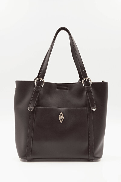 Aron Atelier Mila Brown Trim Детайлна мека дамска чанта през рамо