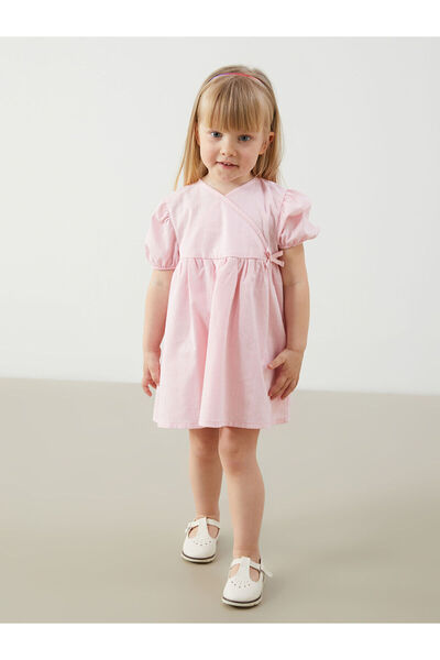 LC Waikiki Nevavm Ribbon Detailed Cotton Baby Girl Dress with a Difference in...