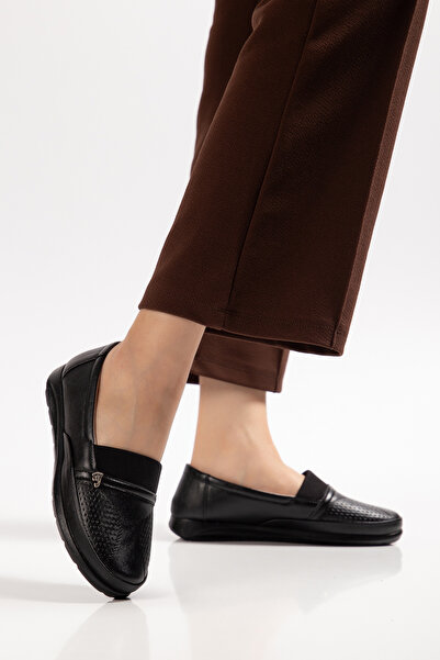 Yüce İçi Deri Günlük Ortopedik Taban Kemik Cıkıntılı Kadın Ayakkabı Yumuşak A...