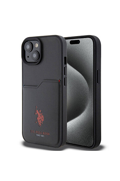 U.S. Polo Assn. iPhone 15 Uyumlu Kılıf Orjinal Lisanslı Baskı Logolu PU Kartl...