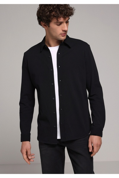 Colin's Košulja regularnog kroja, jednobojna, crna, dugih rukava, muška