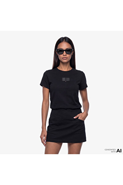 Tommy Hilfiger Linear Kadın Siyah T-Shirt