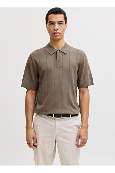 Jack & Jones Polo Yaka Comfort Fit Kahve Erkek Kazak 12291042 JPRBLAWILLIAM K...