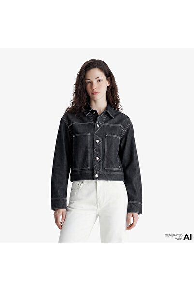 Calvin Klein Workwear Rinse Kadın Mavi Ceket