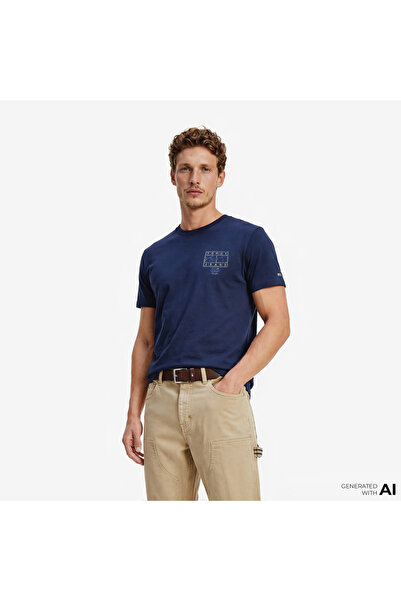 Tommy Hilfiger Signature Erkek Lacivert T-Shirt