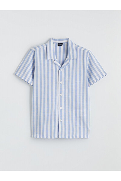LC Waikiki Özmarka New Season Resort Collar Striped Boys' Shirt