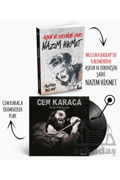 Halk Kitabevi Plaklı Kitaplar - Nazım Hikmet - Cem Karaca - Ölümsüzler Plak