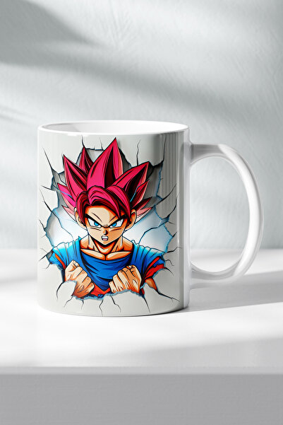 DekorHane كوب من البورسلين مع شخصيات أنمي، نيون سون غوكو مطبوع لمحبي المانغا ...