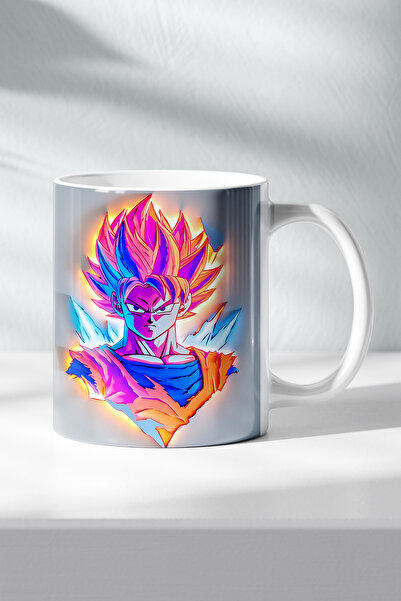 DekorHane كوب من البورسلين مع شخصيات أنمي، نيون سون غوكو مطبوع لمحبي المانغا ...