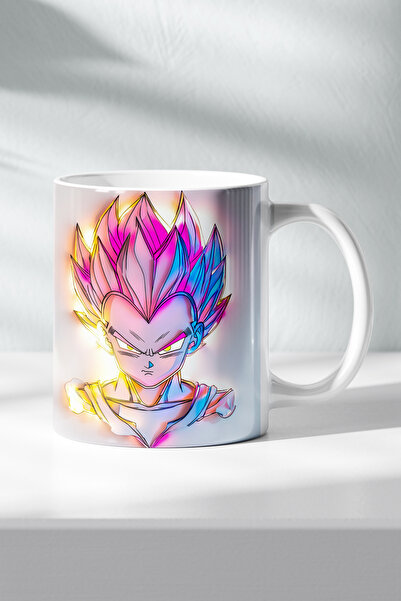 DekorHane كوب من البورسلين مع شخصيات أنمي، نيون سون غوكو مطبوع لمحبي المانغا ...