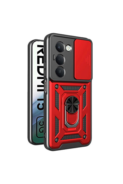 eco port Redmi 15 4G حلقة عدسة بارس سيليكون - أحمر