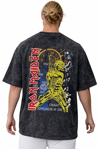 SEVBANO Iron Maiden Rock Metal Music Band Back Printed Unisex Oversized Vinta...