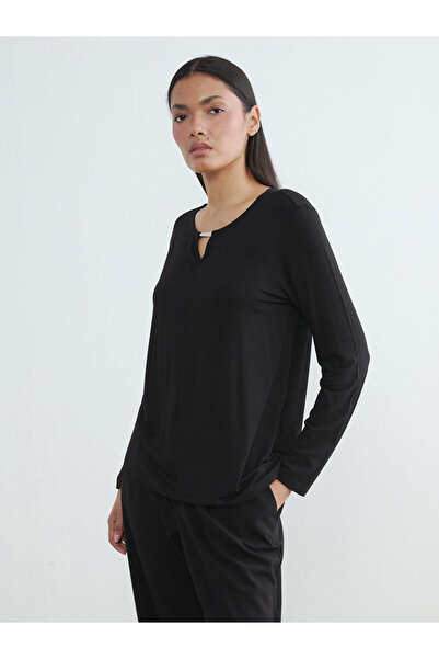 LC Waikiki Özmarka Νέα Σεζόν Μπλούζα με λαιμόκοψη ποδηλάτου Με λεπτομέρεια αν...