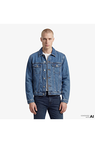 Tommy Hilfiger Authentic Wash Erkek Mavi Ceket