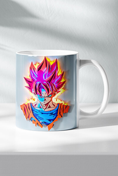 DekorHane كوب من البورسلين مع شخصيات أنمي، نيون سون غوكو مطبوع لمحبي المانغا ...