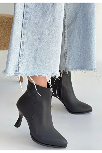 STUMBANNG Mişha Black Leather Heeled Boots