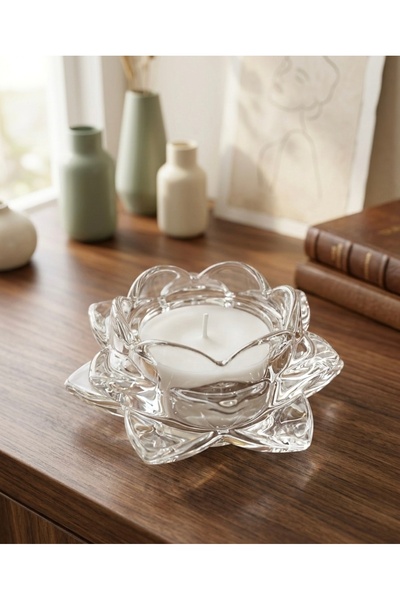 ABAKAN شمعه كرستال على شكل وردة