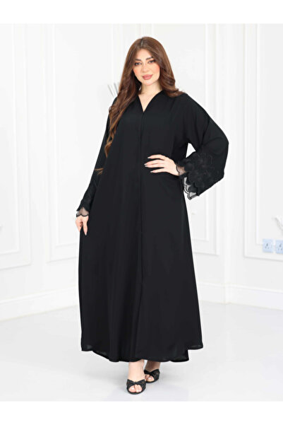 TREN Luxury Ramadan Internet Fabric Abaya Embroidered Lace Sleeves Modest Gul...