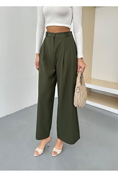 QUASAR Fashion بنطلون باليزو مزدوج الطيات بأزرار مزدوجة من نيو سيزون قصة ساق ...