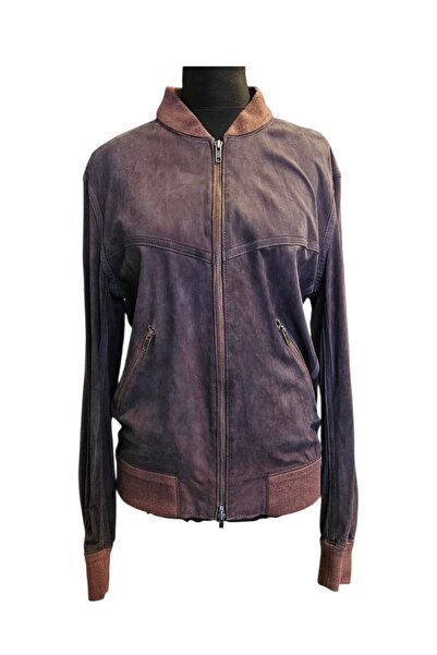 asus deri Genuine Sheepskin Leather Nubuck Women's Burgundy College Jacket