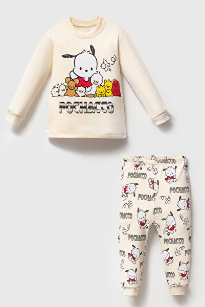 MAHFEL 100% Cotton Piece Baby & Kids Pajama Set Pochacco Ecru