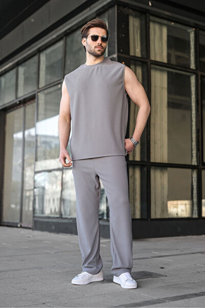 Madmext Smoked Comfortable Cut Men's Top and Bottom Set E7353