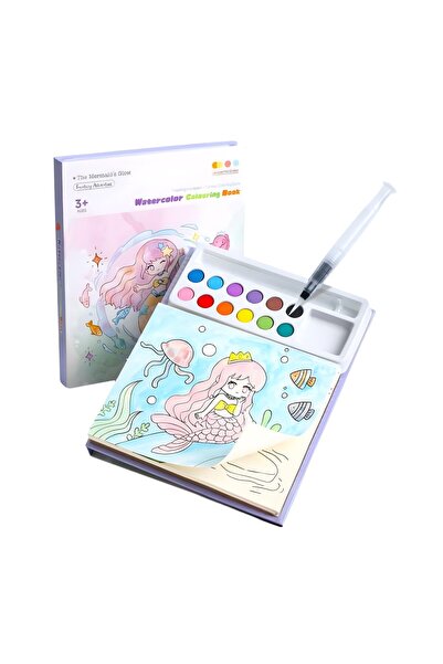 Flippy Watercolor Coloring Book Set, Flippy, Mermaid Model, 20 Cardboard Shee...