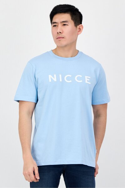 Nicce Men Crew Neck Short Sleeve Brand Logo T-Shirt, Blue