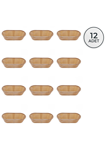dinckitchen Oval Bio Ekmek Hamur Mayalama Sepeti 12 Adet Oval 26x12x7,5 cm 12...