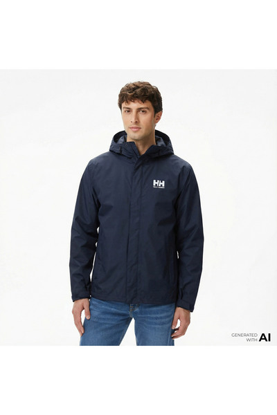 Helly Hansen Seven J Erkek Lacivert Yağmurluk