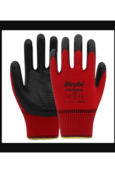 KL HOME Price for 2 Pairs - Nitrile Coated Knitted Gloves Red