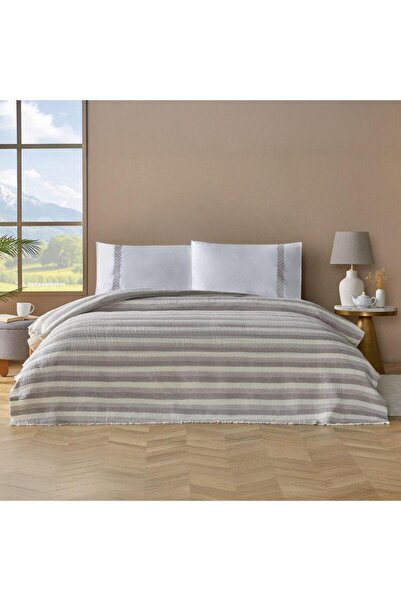 Özdilek Double Pique Bedspread Set Nish Line Gray