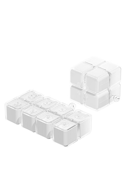 Flippy Κουτί Φαρμάκων, Αναδιπλούμενο, Σχέδιο Κύβου του Ρούμπικ, με Ιμάντα Κρέ...