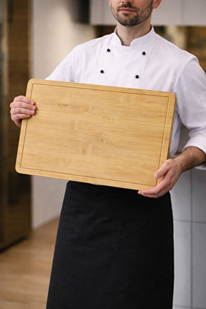 Fhilli Major - Large Surface Natural Bamboo Cutting Board Corrugated Meat and...
