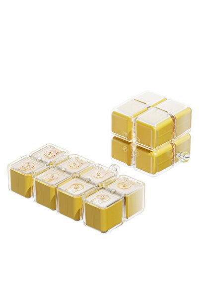 Flippy Κουτί Φαρμάκων, Αναδιπλούμενο, Σχέδιο Κύβου του Ρούμπικ, με Ιμάντα Κρέ...