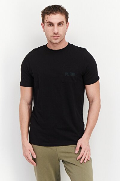 Puma Men Sportswear Fit Embroidered Logo Outdoor T-shirts, Black
