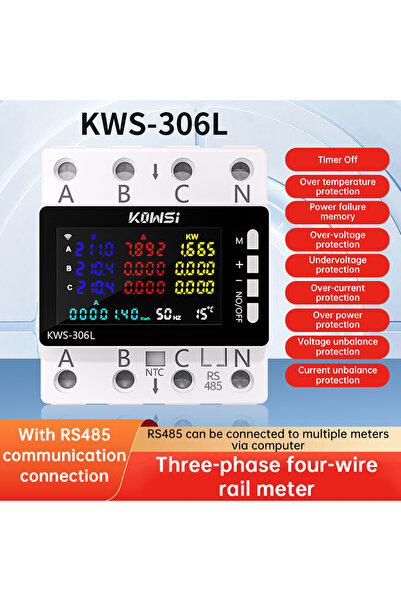 Choice1 عداد الطاقة KWS-306L مزود بتقنية واي فاي RS485، جهاز مراقبة التيار ال...